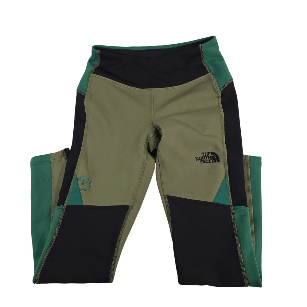 The‎ North Face Steep Tech Womens Size Medium Black Green Colorblock Leggings